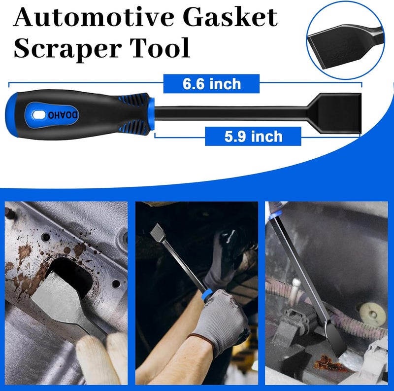 Doaho 17Pcs Mechanic Hook and Pick Tool Set & Car Trim Removal Kit with Fastener Clip Pliers,Rivet Puller,Magnetic Pickup,Gasket Scraper,Non-Scratch Plastic Pry Tools for Automotive Repair-Blue - Image 3
